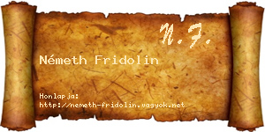 Németh Fridolin névjegykártya